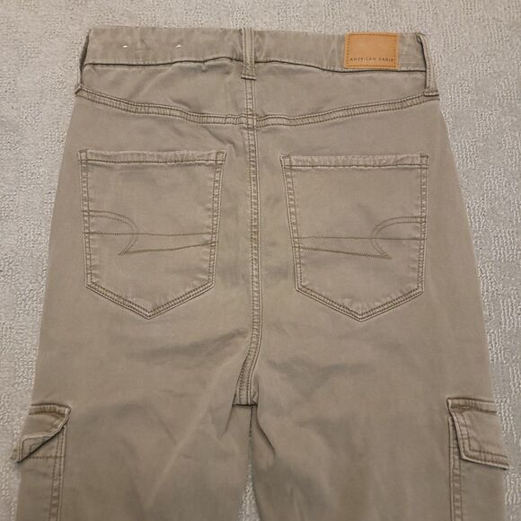 American Eagle AE Womens 6 Short Super Stretch Cargo Super Hi-Rise Jegging Khaki - Picture 4 of 11